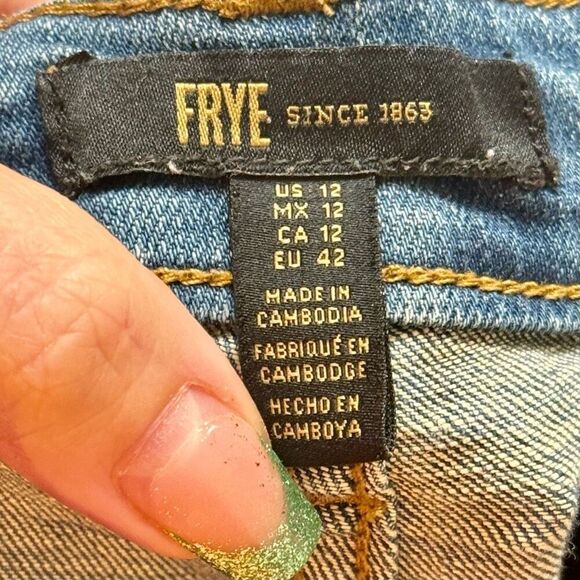 Frye Women's Low-Rise Straight Cropped Denim Jeans Size 12 - Picture 4 of 9
